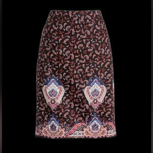 J Crew women’s Multi Paisley The Pencil Skirt Sz  2